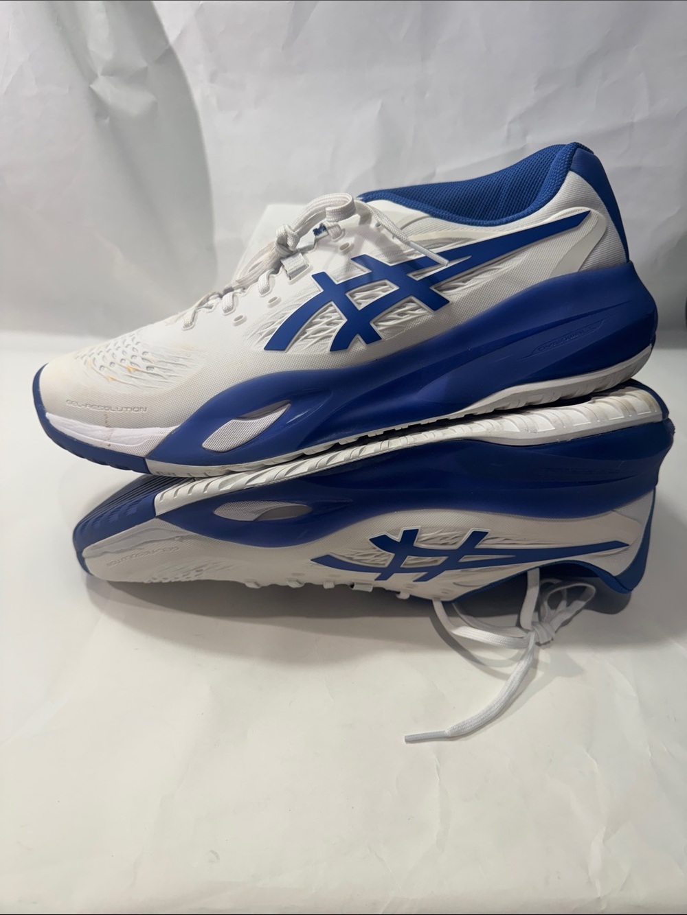ASICS GEL-Resolution X Men’s 13 Tennis Shoes White Blue
